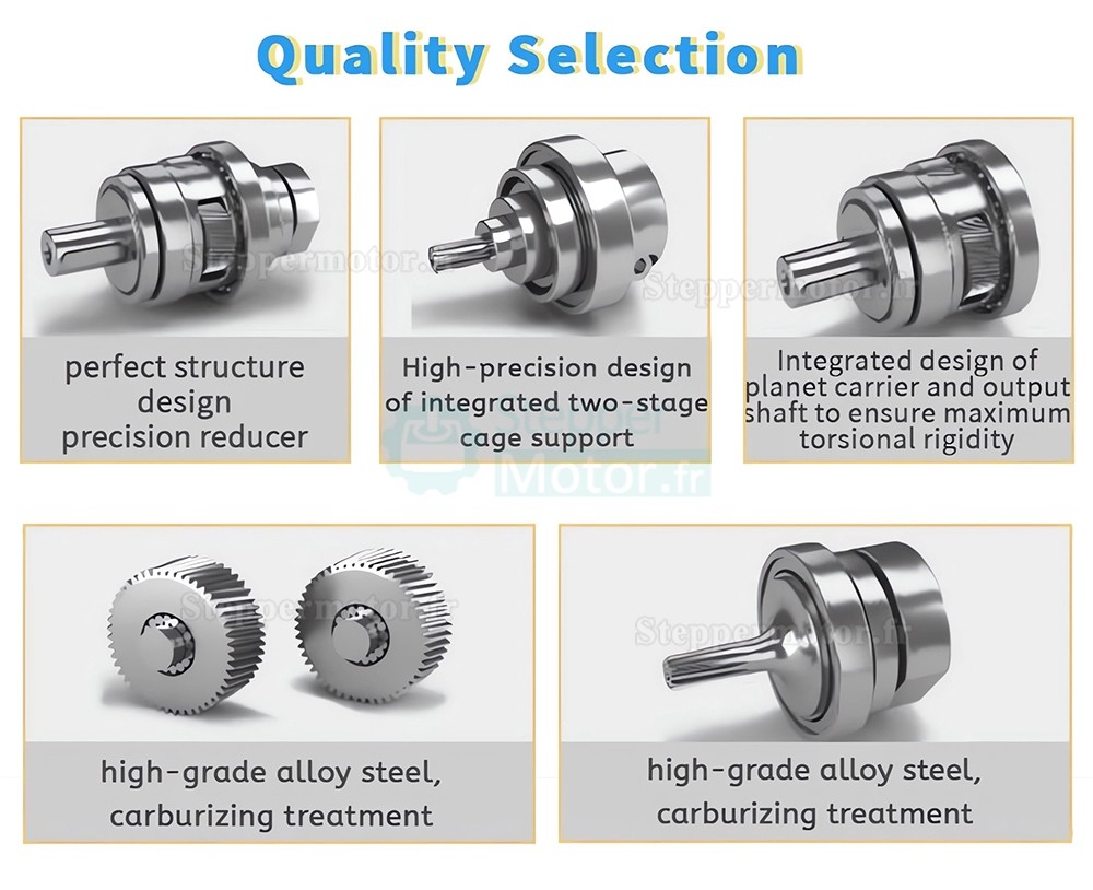 R&eacute;ducteur plan&eacute;taire &agrave; angle droit s&eacute;rie PLMG060 rapport 3:1 &agrave; 100:1 pour moteurs pas &agrave; pas NEMA 23 / servomoteurs de 60 mm